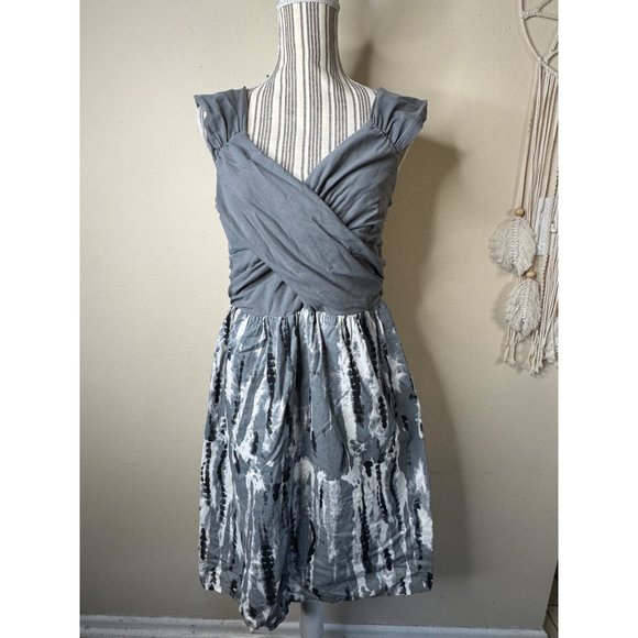 CONVERSE One Star Summer Front Cross Mini Dress Gray Size XL - Picture 2 of 12